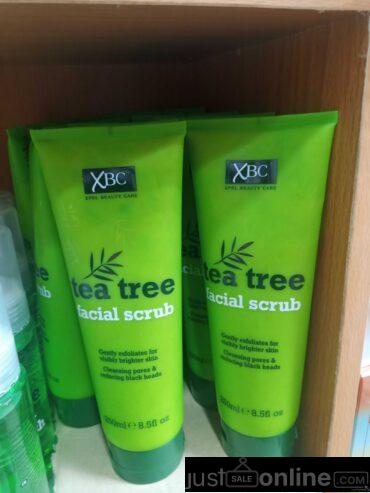 Tea tree facial scrub for sale at trade fair market