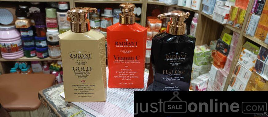 Radiant Glow exclusive lotion for sale at trade fair