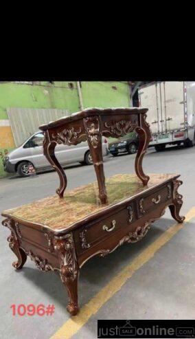 Royal wooden center table with two side stool.