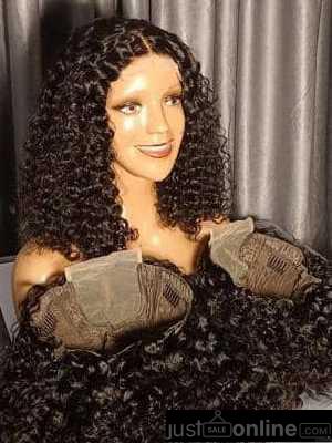 4×4 closure jerry curls human hair wig