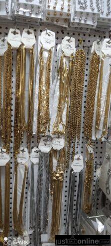 Neckchains for sale at trade fair market