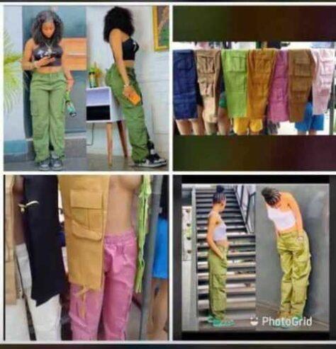 Cargo pants elastic waist for sale at balogun market