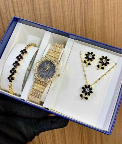 Wristwatches and jewelry set for sale at tradefair market