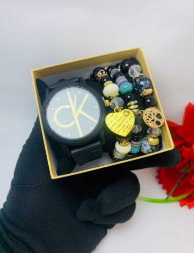 CK wristwatch and beads set for sale at tradefair market - Nigeria