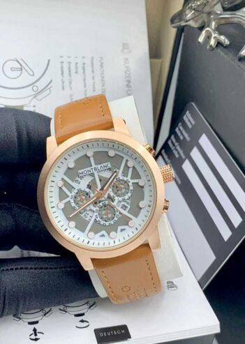 Mont blanc leather wristwatch for sale at mandilas