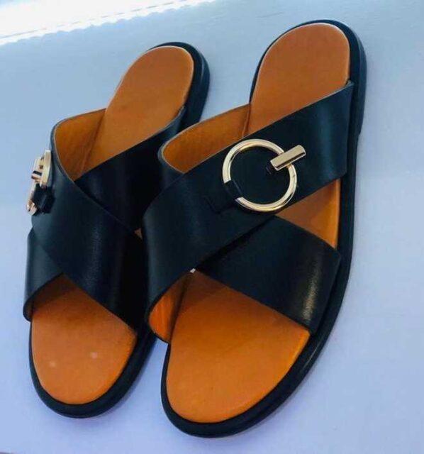 Hand made leather slippers for men for sale