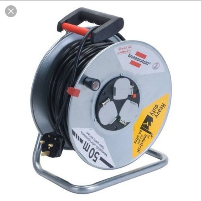 50M Cable Reel Extension with 3 Sockets