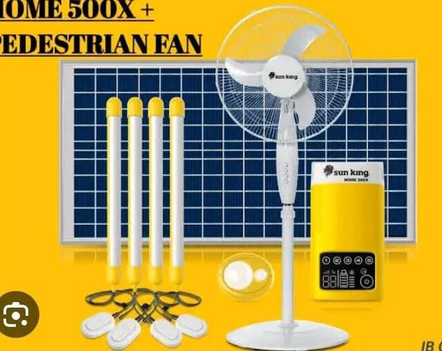 Sun King Solar Fan, Panel, Gen and Bulbs – Ojo Alaba