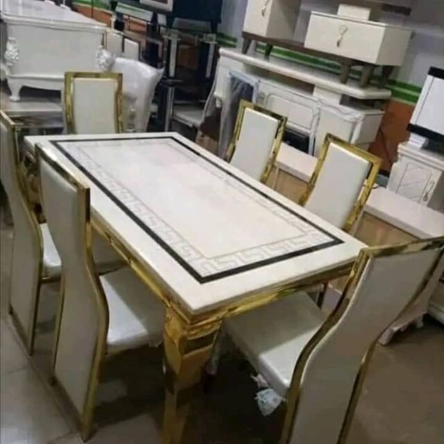 6 Seater Gold Versace Dinning Table – Ojo Lagos