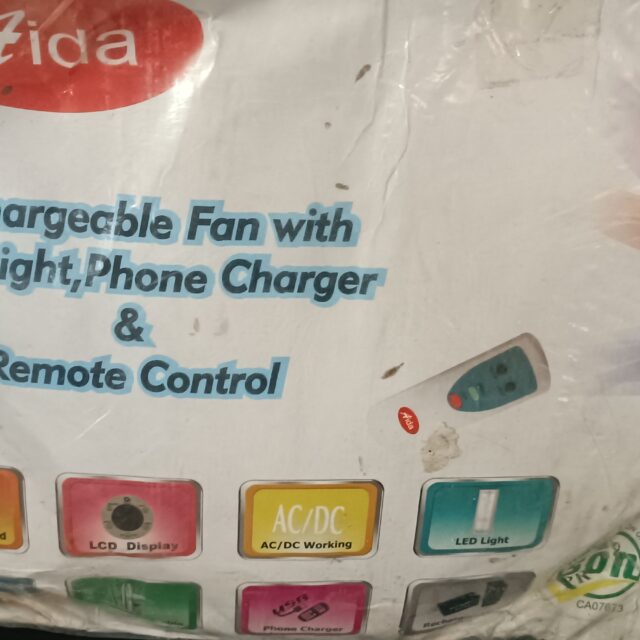 Aida rechargeable fan with USB for sale at ojo