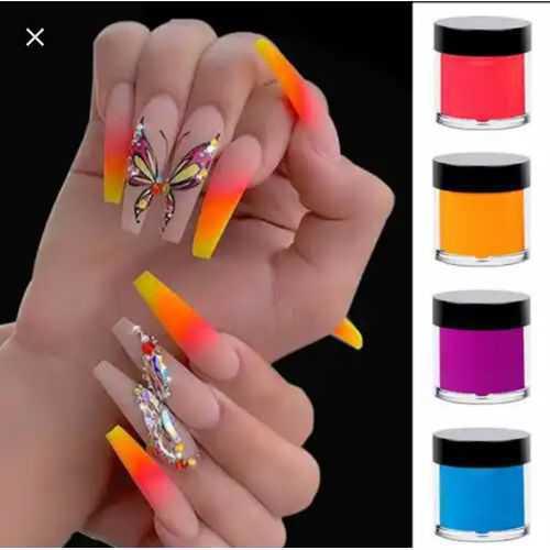 12 Colors Acrylic Nail Art Carving Powder Nail Decoration.