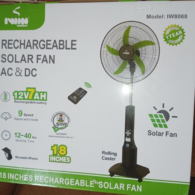 IWIN RECHARGEABLE FAN 18″