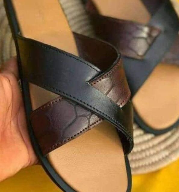 Leather slippers for sale at ikorodu