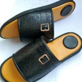 Leather slippers for men and women for sale at ikorodu