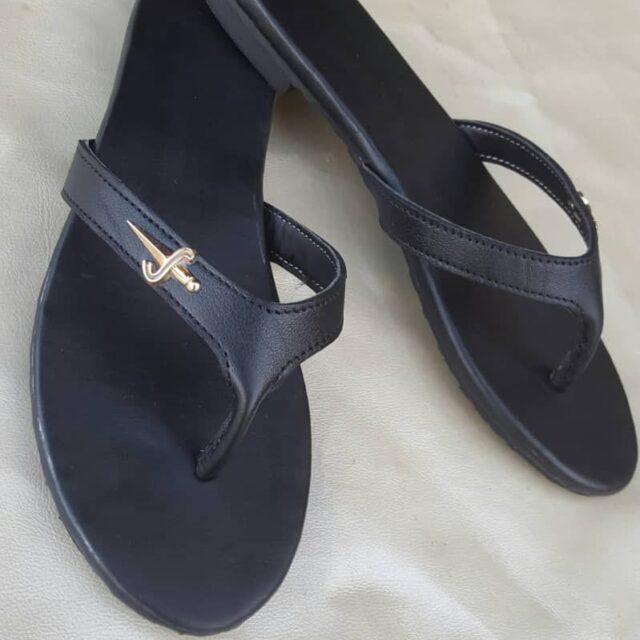 Handmade leather slippers for sale at ikorodu