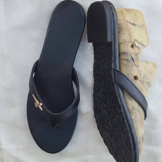 Leather slippers for men and women for sale at ikorodu