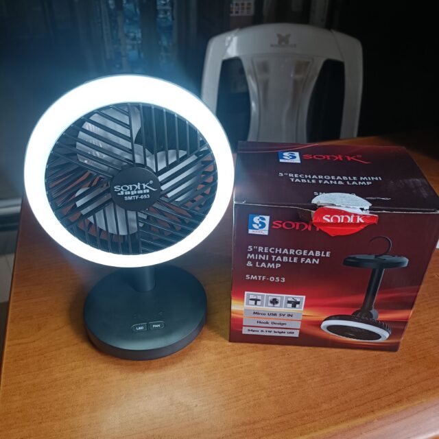 sonik mini rechargeable fan