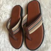 Handmade leather slippers for sale at ikorodu