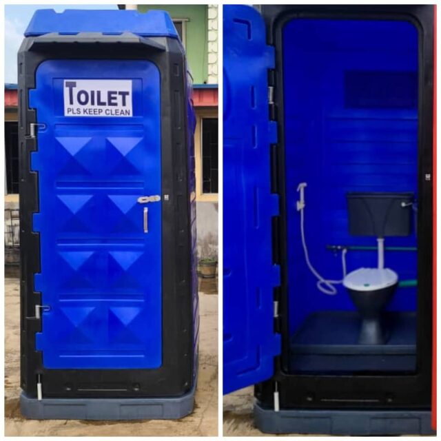 Conventional mobile toilet for sale at sti market coker orile