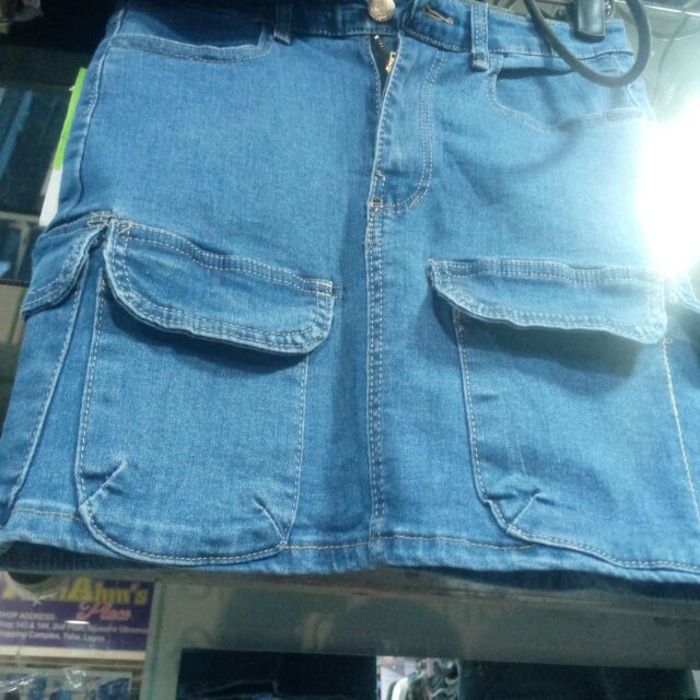 Combat jeans skirt for sale at yaba market