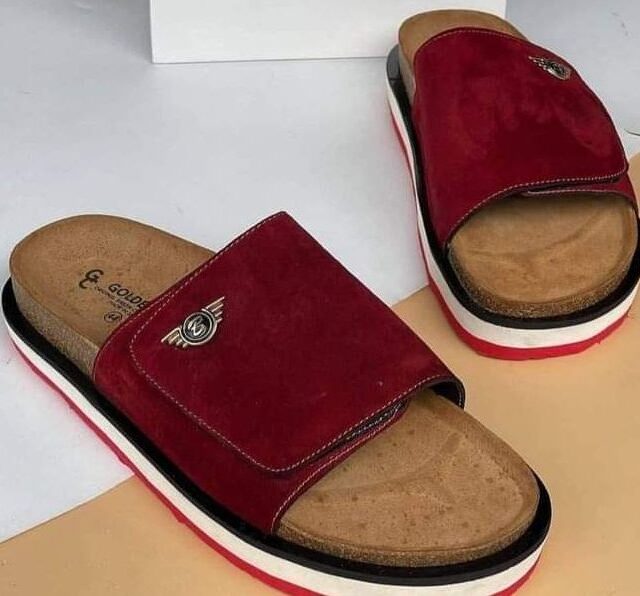 Leather slippers for sale at ikorodu