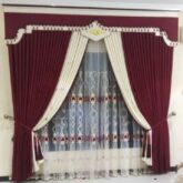 Office and house curtains for sell at trade fair market