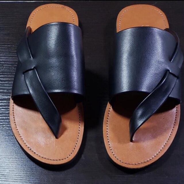 Leather slippers for sale at ikorodu