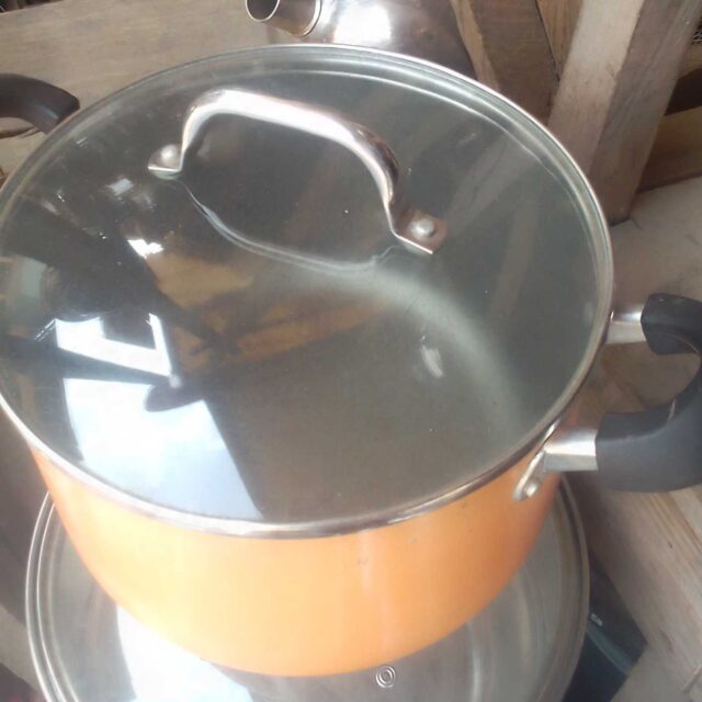 Stainless steel pot for sale at Alaba international market