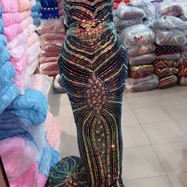 Luxury Velvet beaded lace per 5years at shopping center Aba