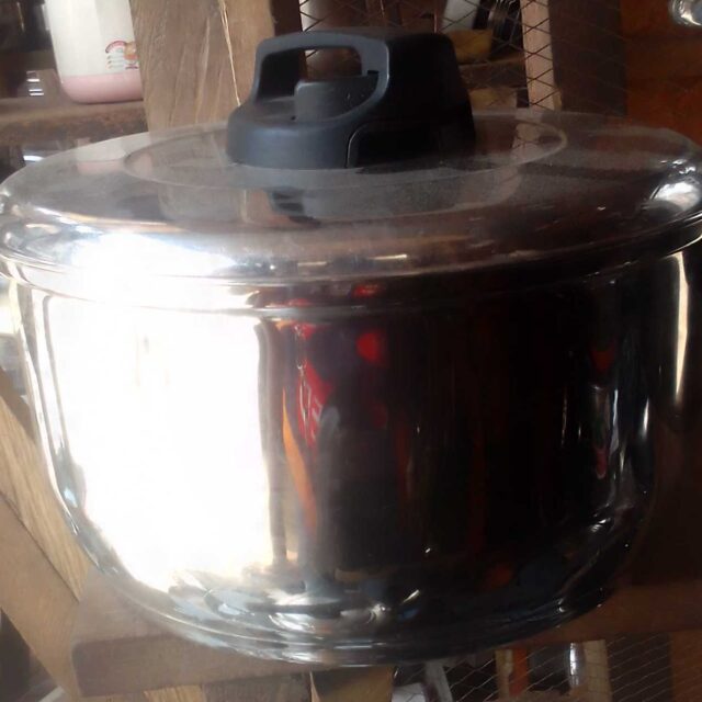 Stainless steel pot for sale at Alaba international market