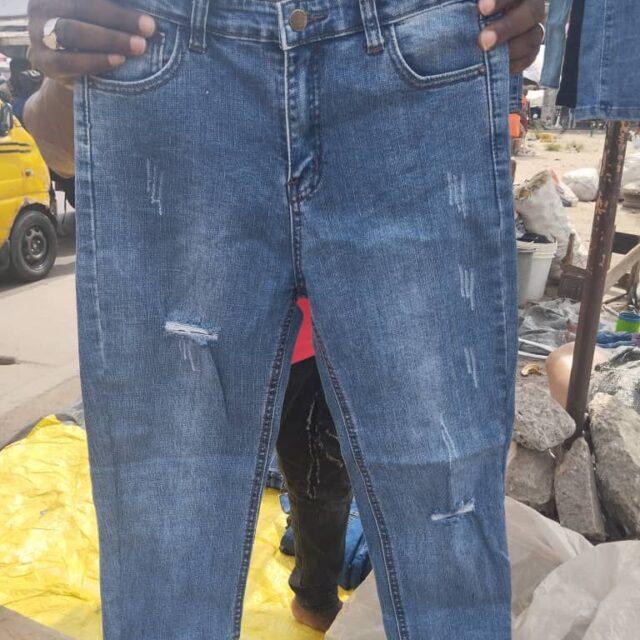 Pencil jeans for sale at under bridge tradefair