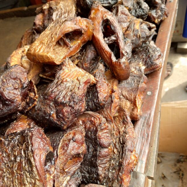 Stock fish and dried fish for sale at oyingbo market