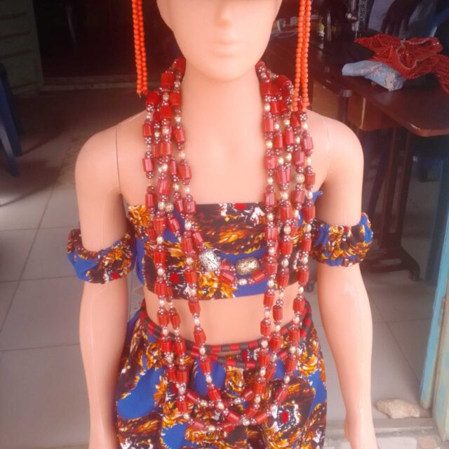 Traditional dressing and beads available for sale at ikorodu