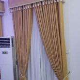 Office and house curtains for sell at trade fair market