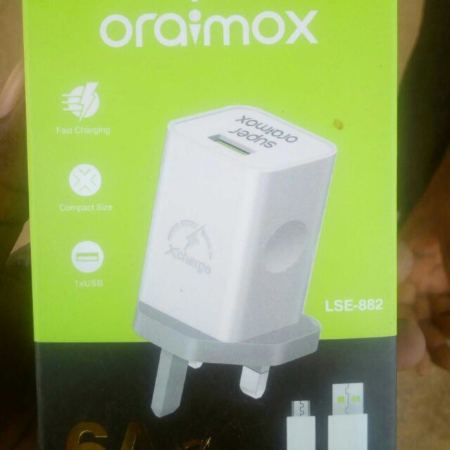 Oraimo charger and chplus charger and Samsung charger is availabl