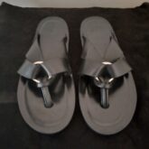 Black slippers leather Palm & sued cover palm