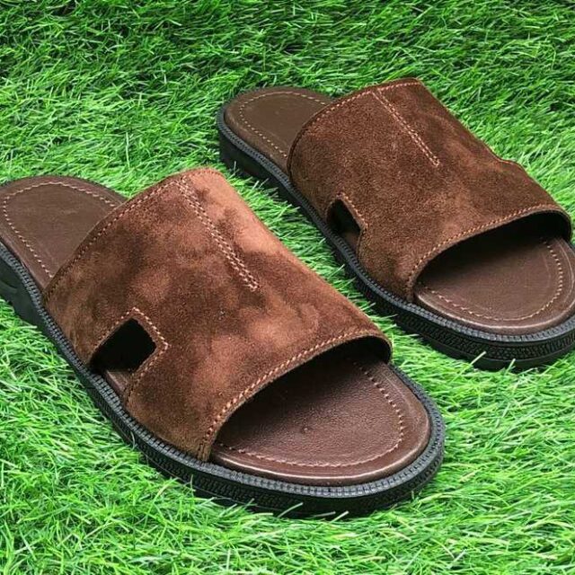 Leather slippers for sale at ikorodu