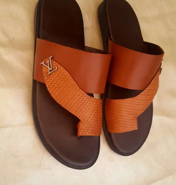 Handmade palm slippers for sale at ikorodu