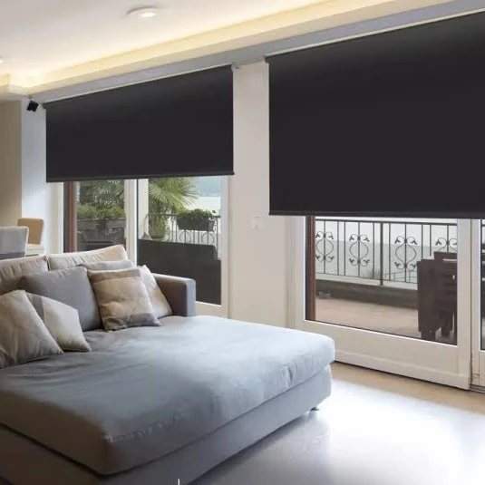 100%Blackout Waterproof Fabric Roller Shades (Blinds)