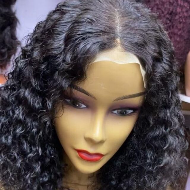 Human hair wigs water curls for sale at balogun market