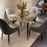 4 sweater marble top dining table and chairs for sale in Alaba internationa