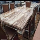 Marble dinning table with 6 Chairs