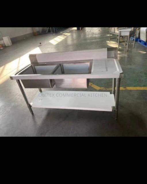 Double bowl sink with side and under for sale