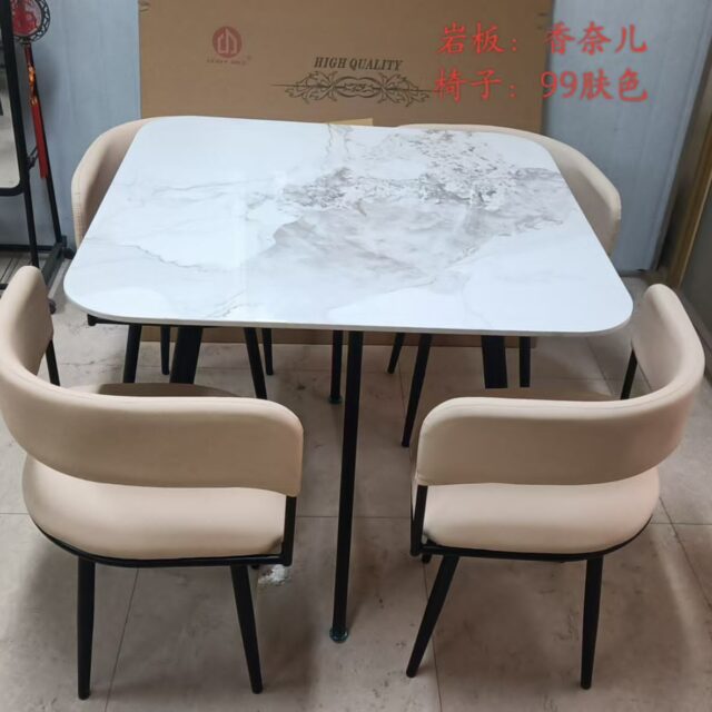 Newly arrived potable baddest marble made design dining table for four