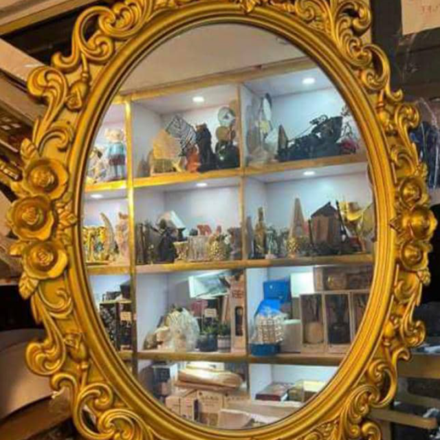 Gold Glass mirror for sale at Kosofe