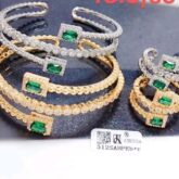 Classic gold and silver bangles for sale at Oshodi